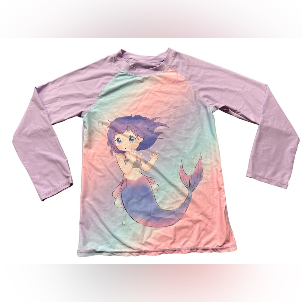 MERMAID long sleeve Rashguard sun protection swim shirt size 14/16 NWOT